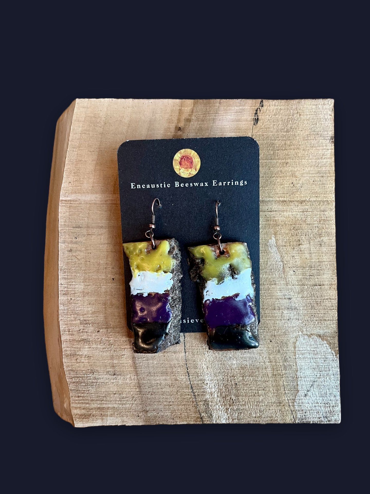 Non-binary Pride Encaustic Earrings