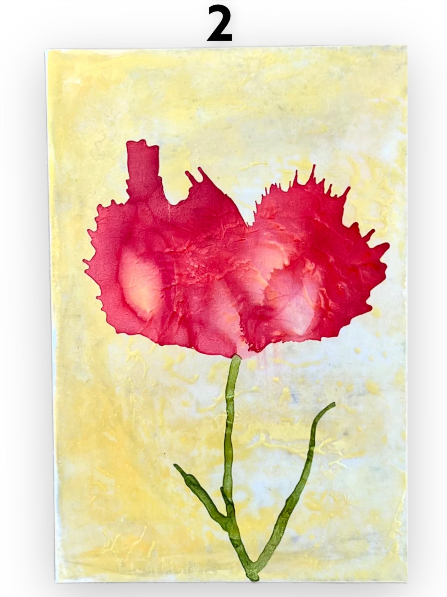 Red Floral Blank Greeting Card