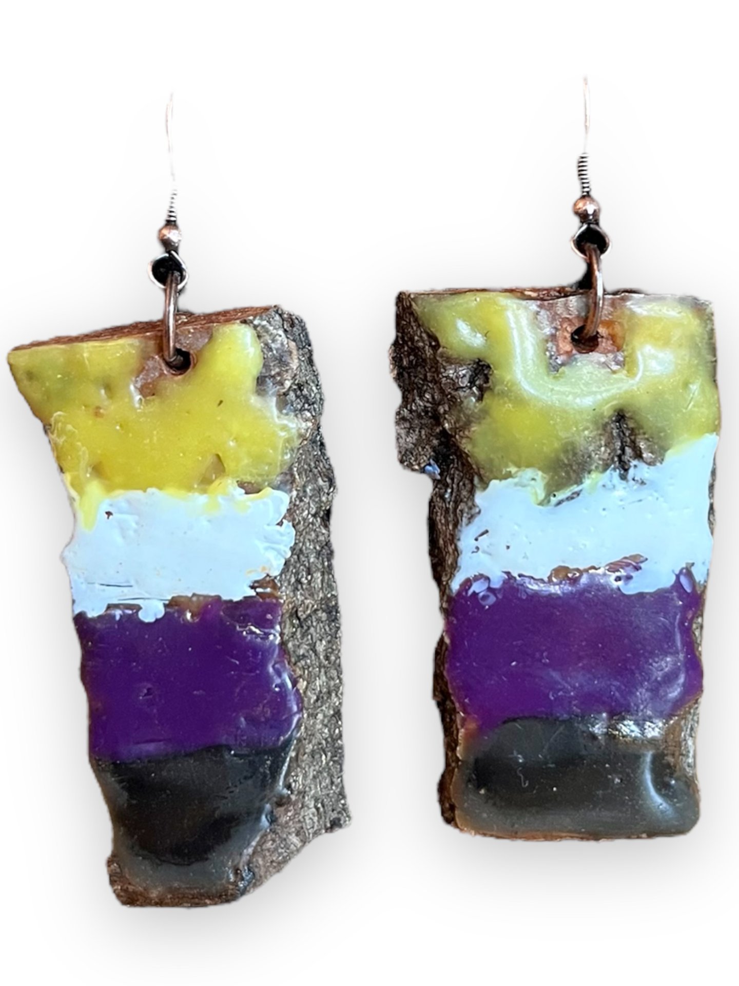 Non-binary Pride Encaustic Earrings