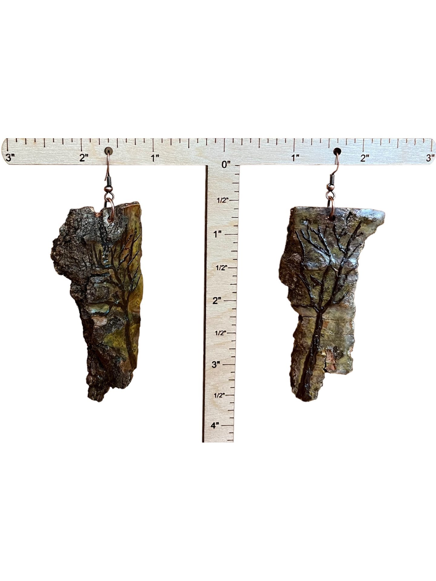 Large Tree Encaustic Earrings