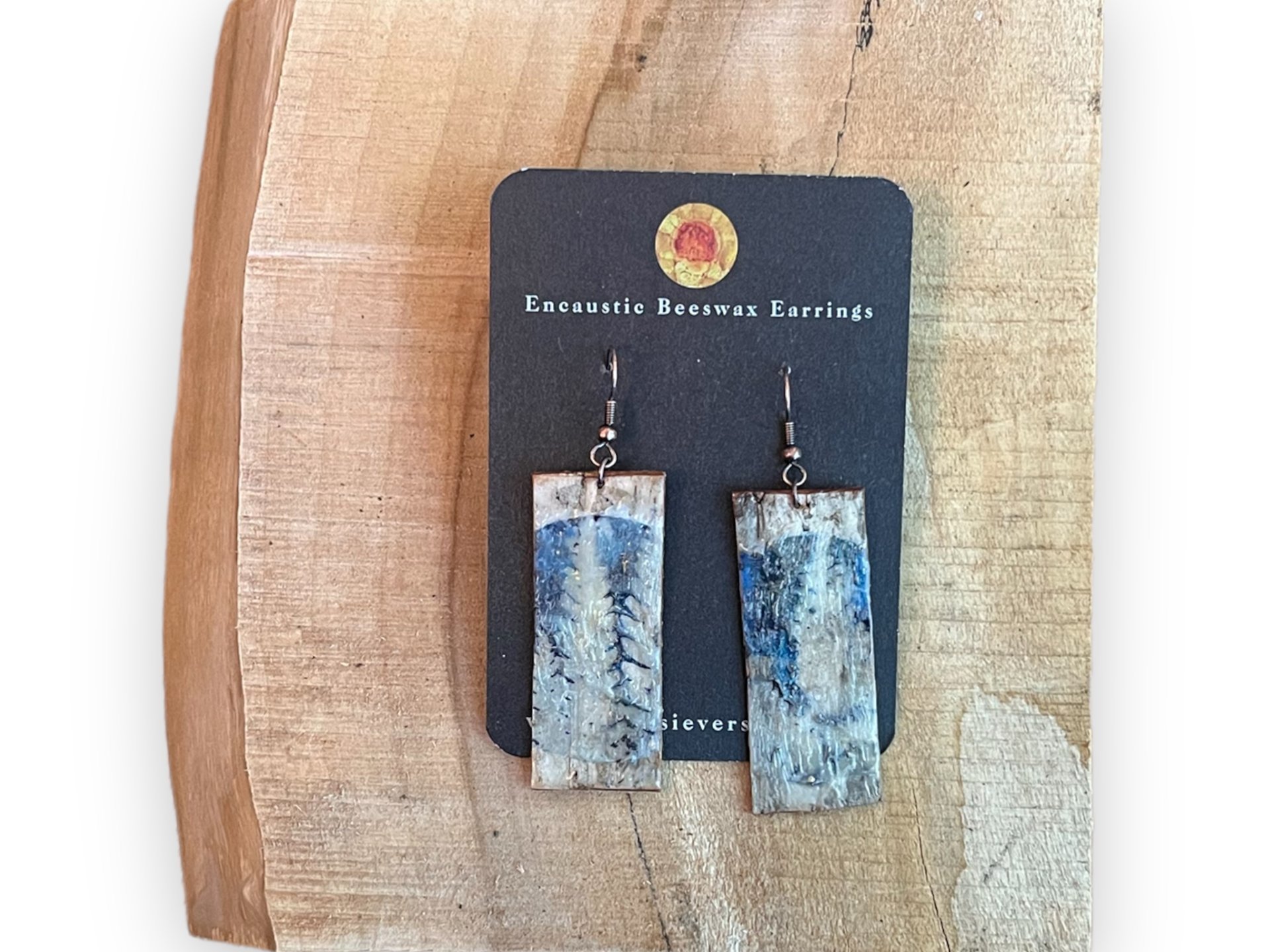 Fern Monoprint Encaustic Earrings
