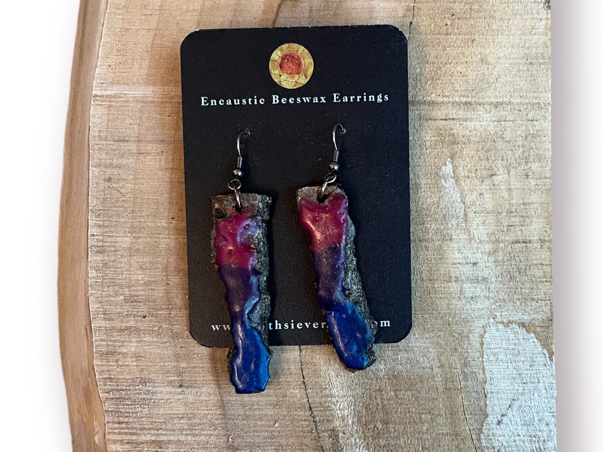 Bi Pride Encaustic Earrings