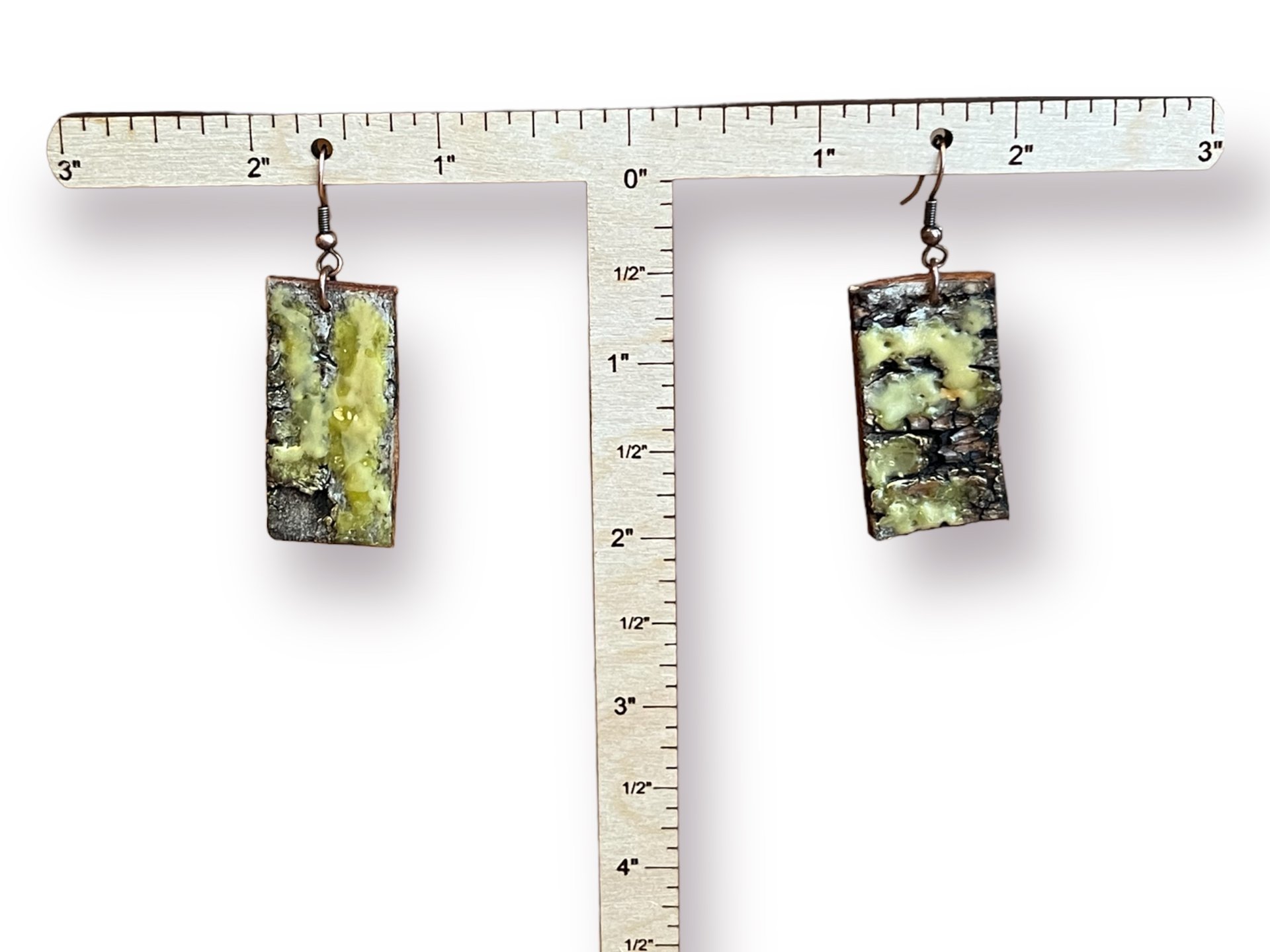 Abstract Yellow Encaustic Earrings