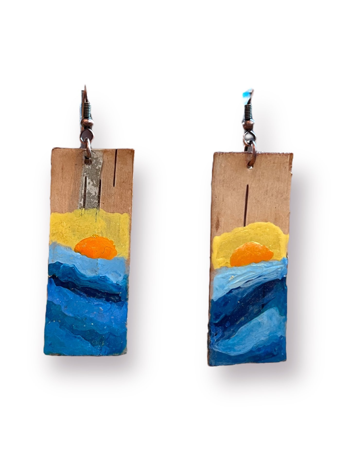 Sunrise Over the Ocean on Birch Bark