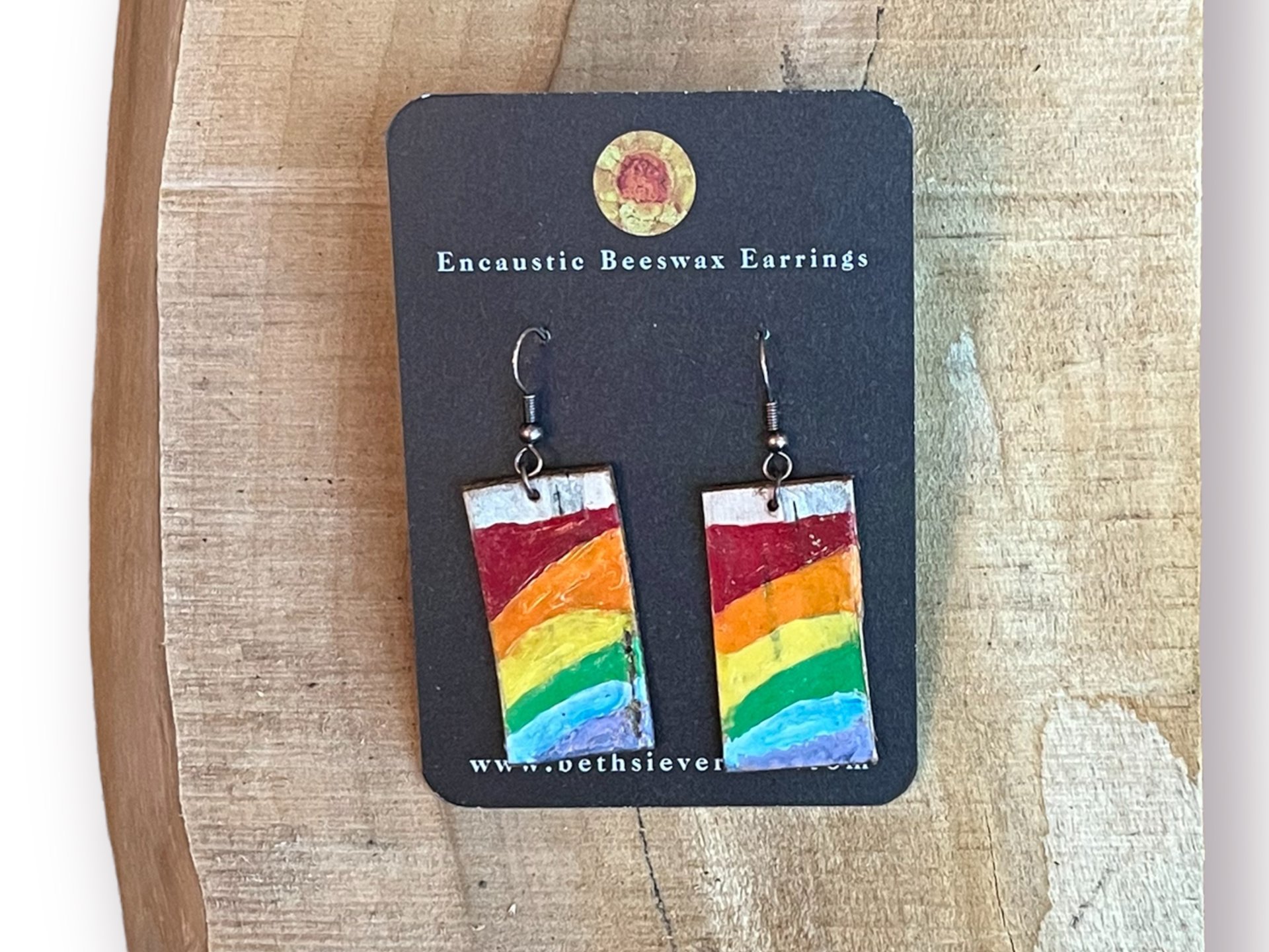 Rainbow Encaustic Earrings