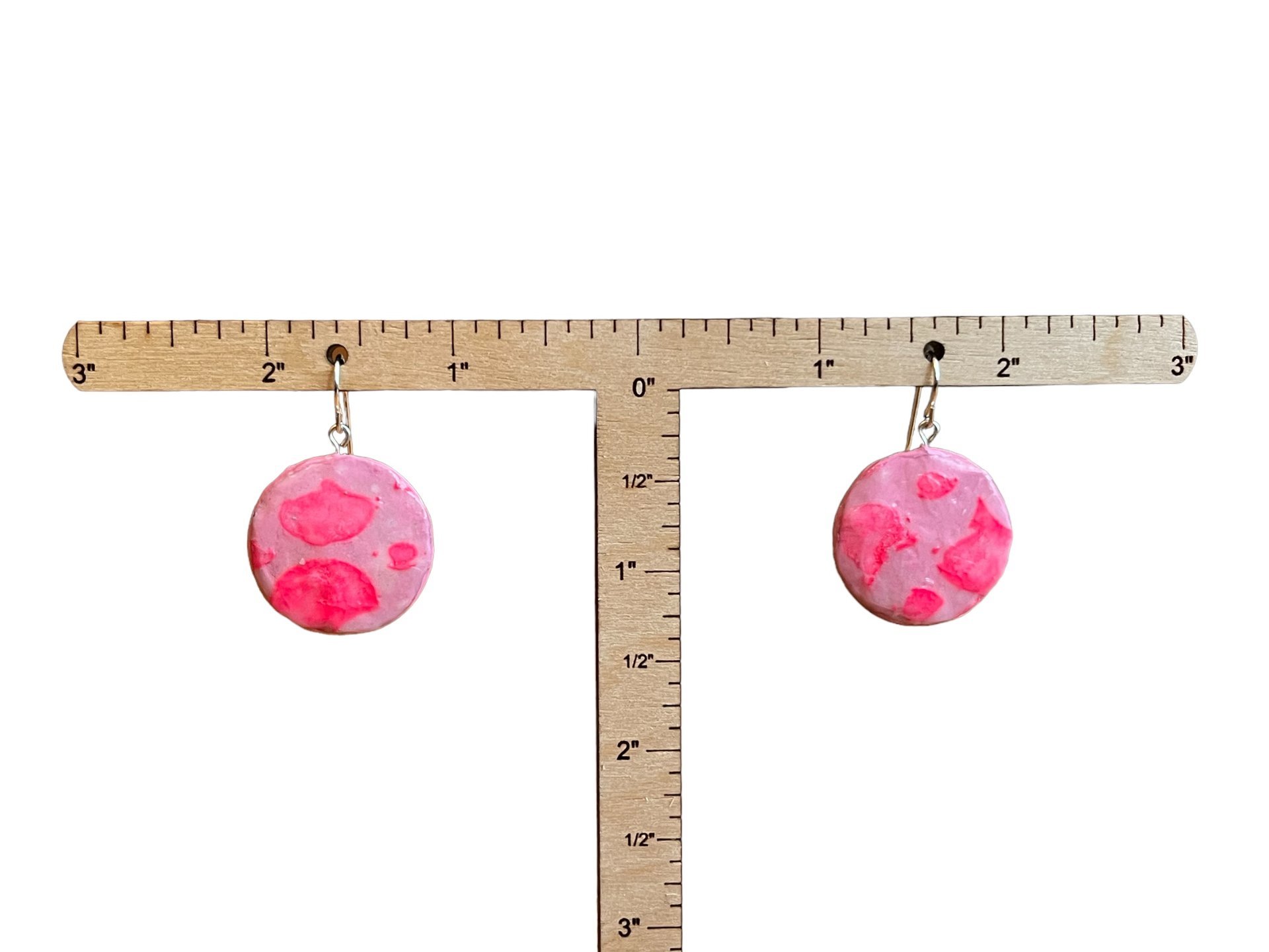 Pink on Pink Encaustic Earrings