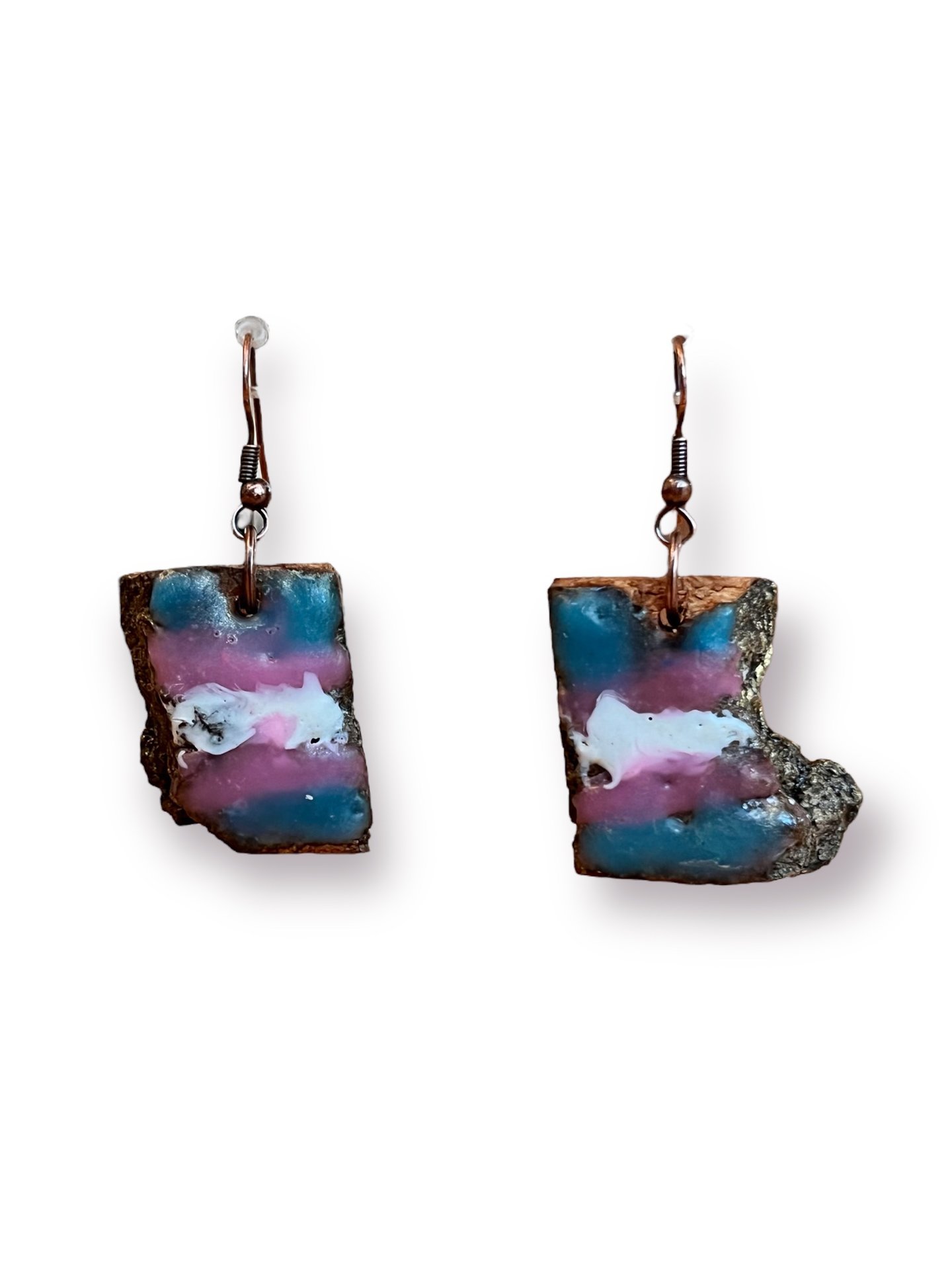 Transgender Pride Encaustic Earrings