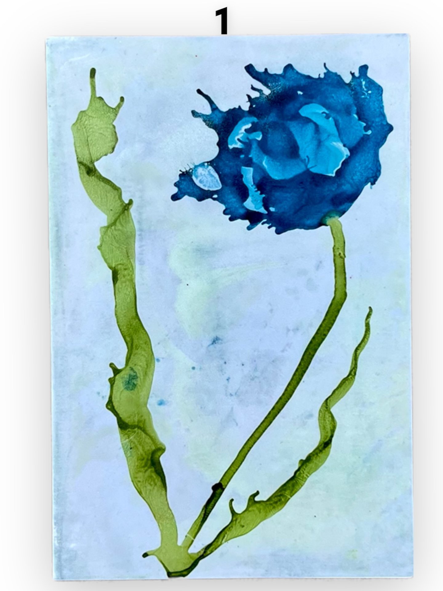 Blue Floral Blank Greeting Cards