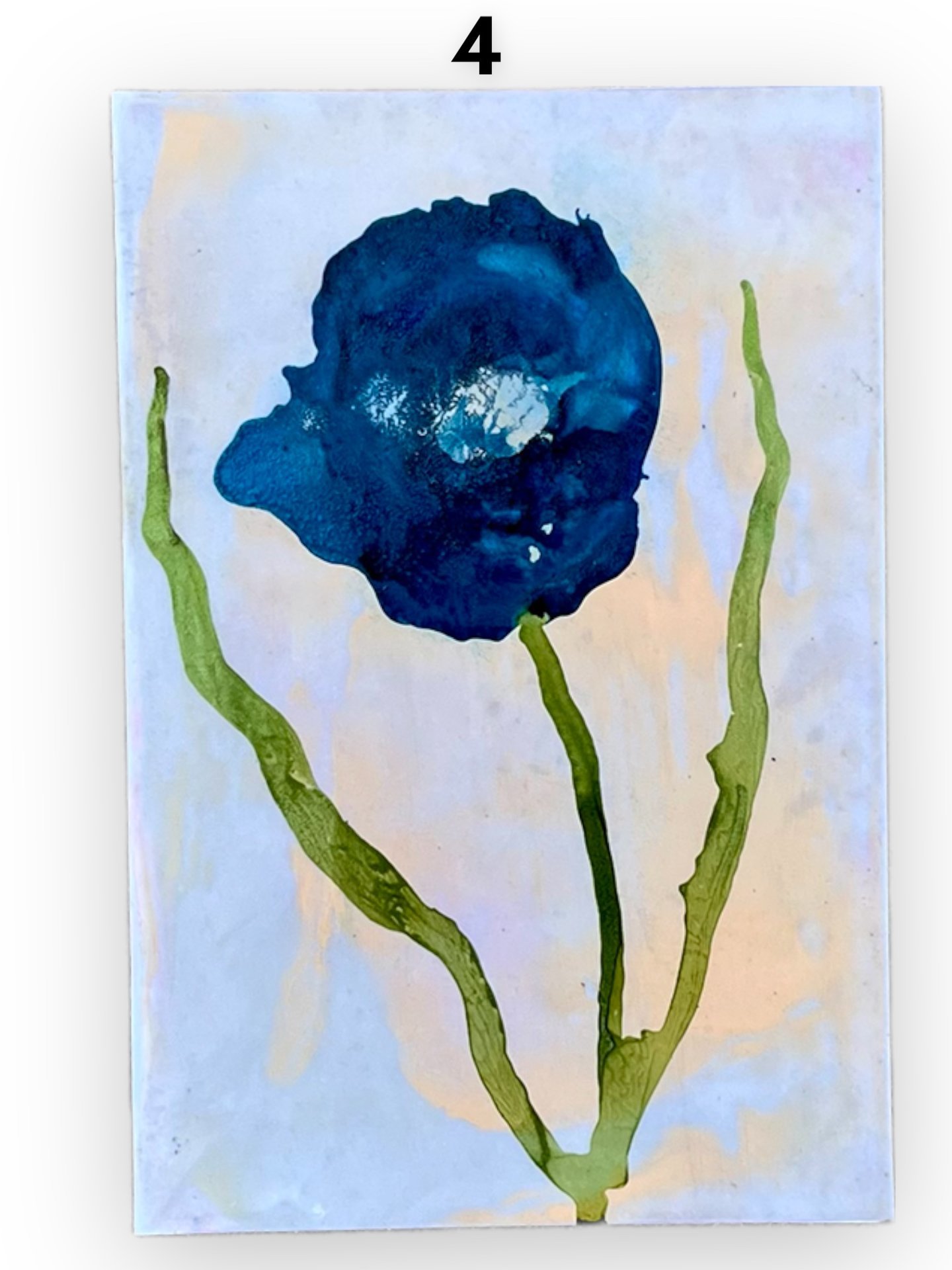 Blue Floral Blank Greeting Cards