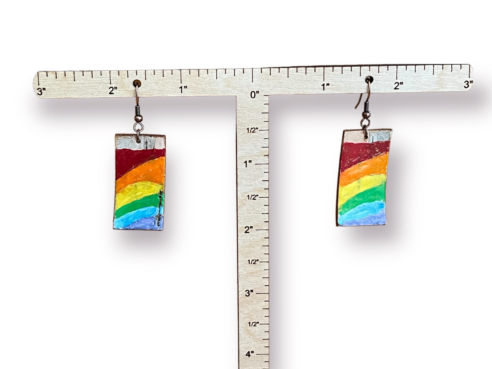 Rainbow Encaustic Earrings