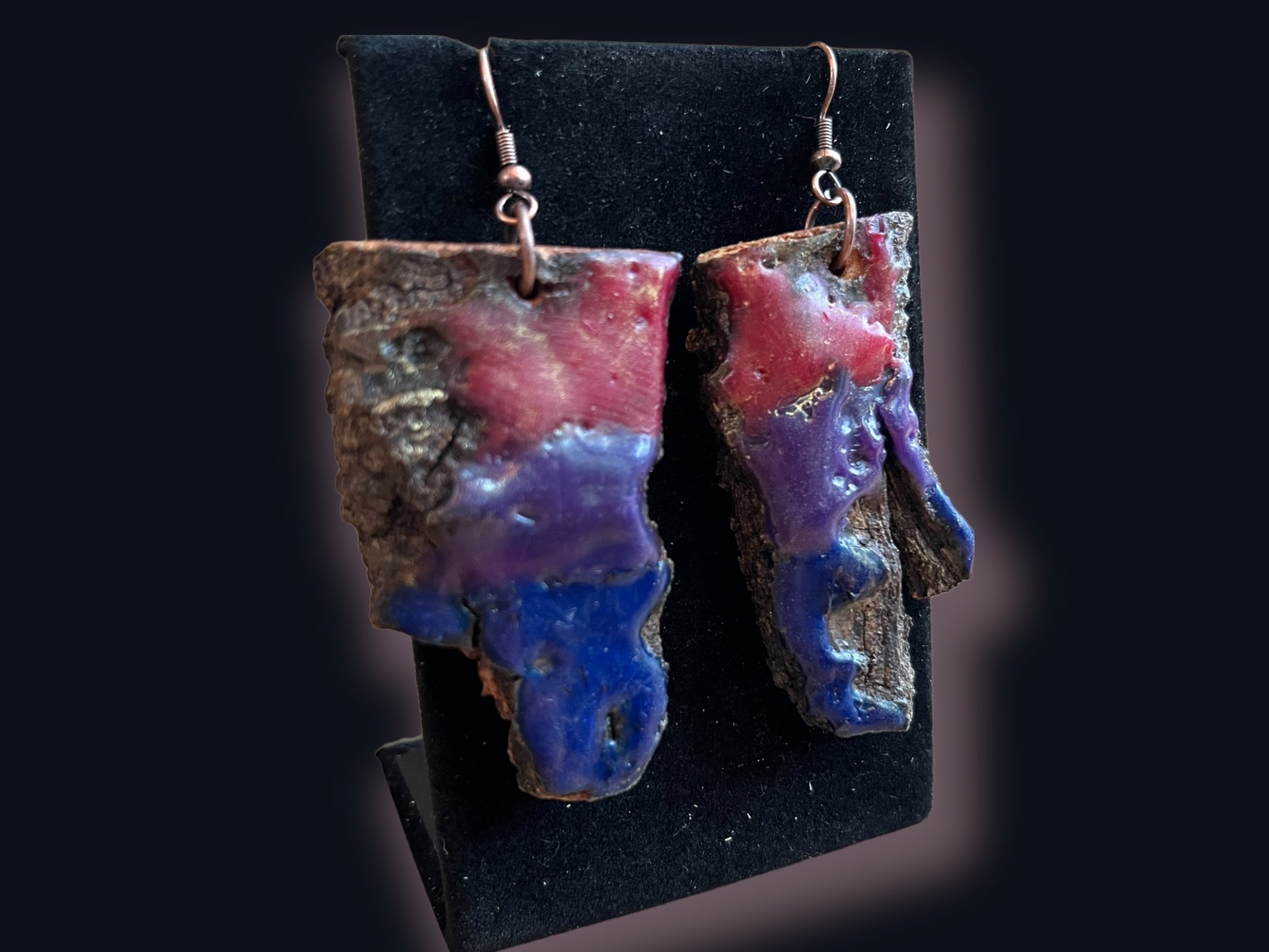 Bi Pride Encaustic Earrings