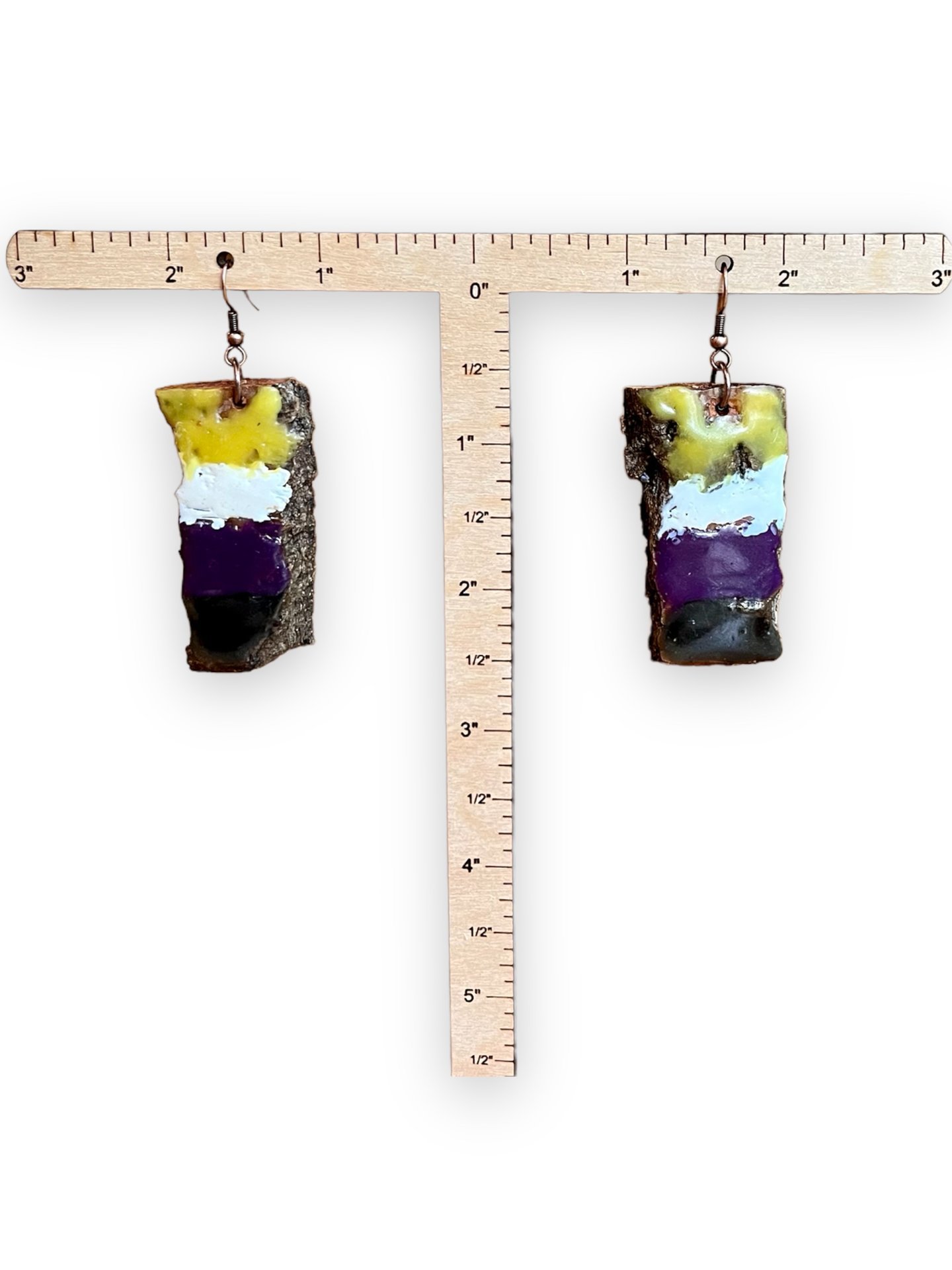 Non-binary Pride Encaustic Earrings