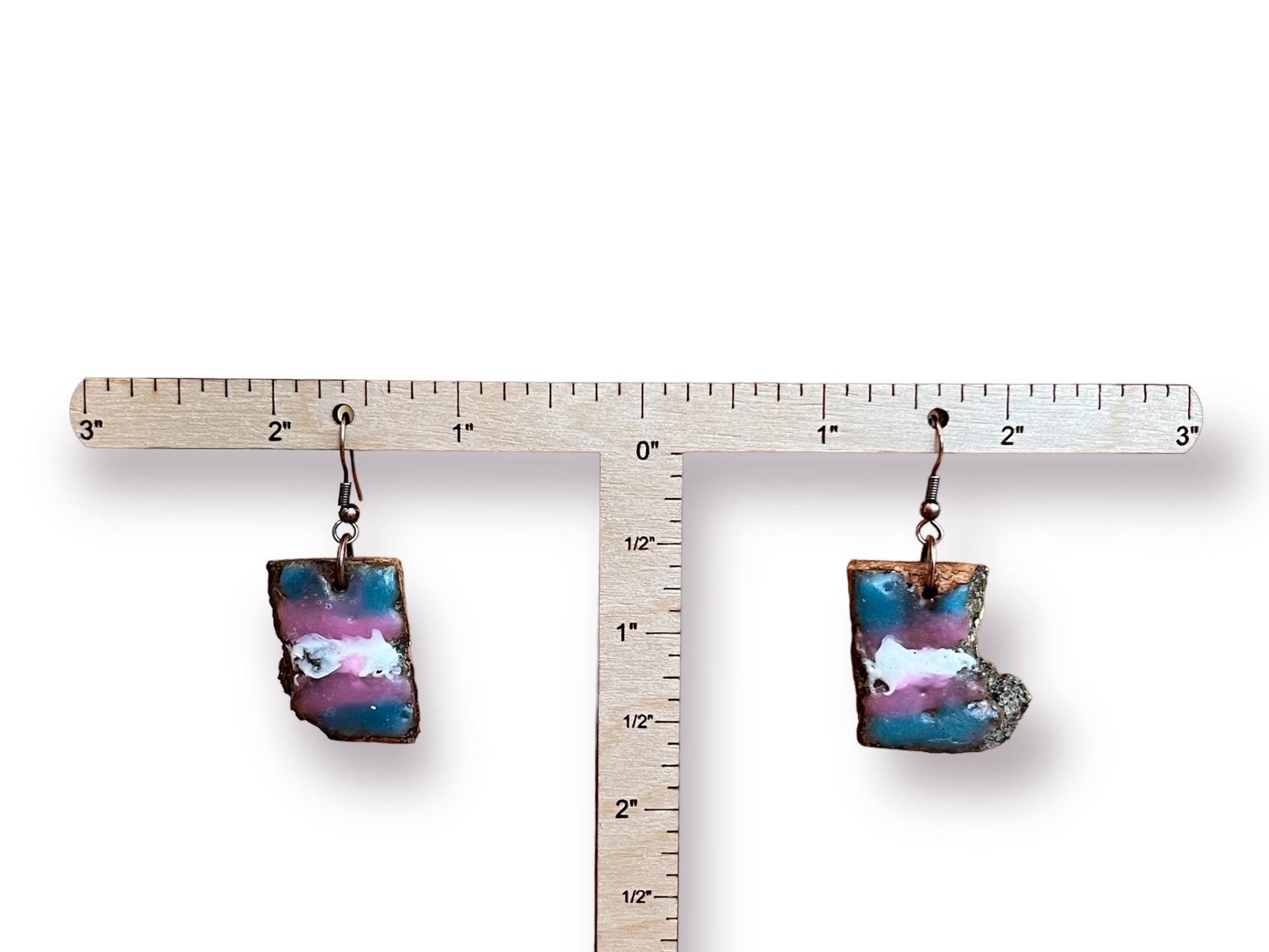 Transgender Pride Encaustic Earrings