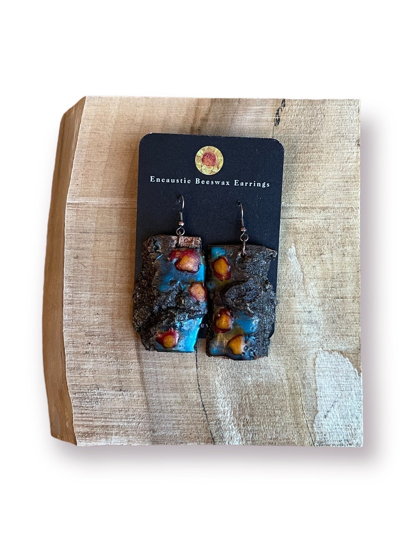 Six abstract Flowers Encaustic Earrings