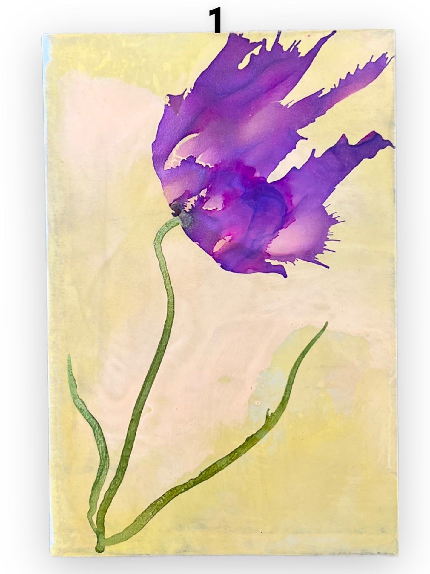 Purple Floral Blank Greeting Cards