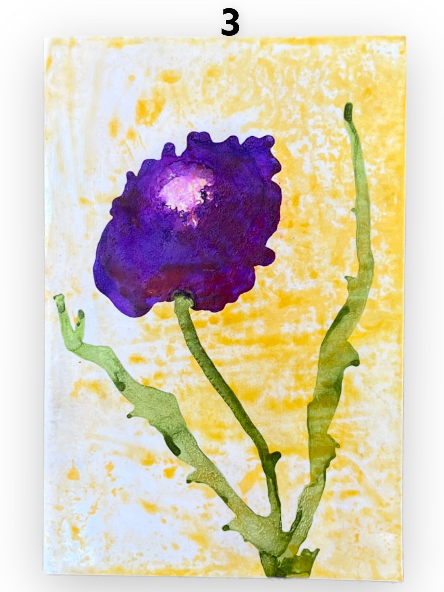 Purple Floral Blank Greeting Cards