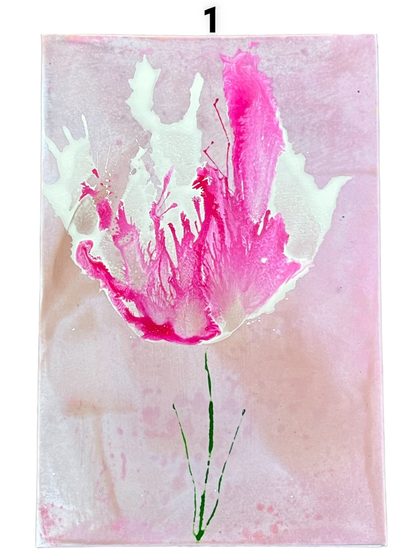 Pink/White Floral Blank Greeting Card