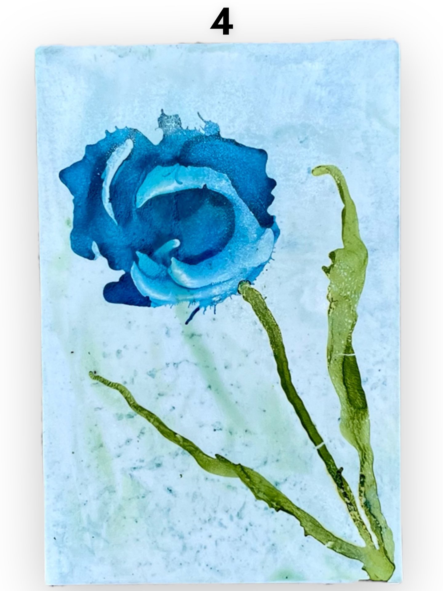 Blue Floral Blank Greeting Cards