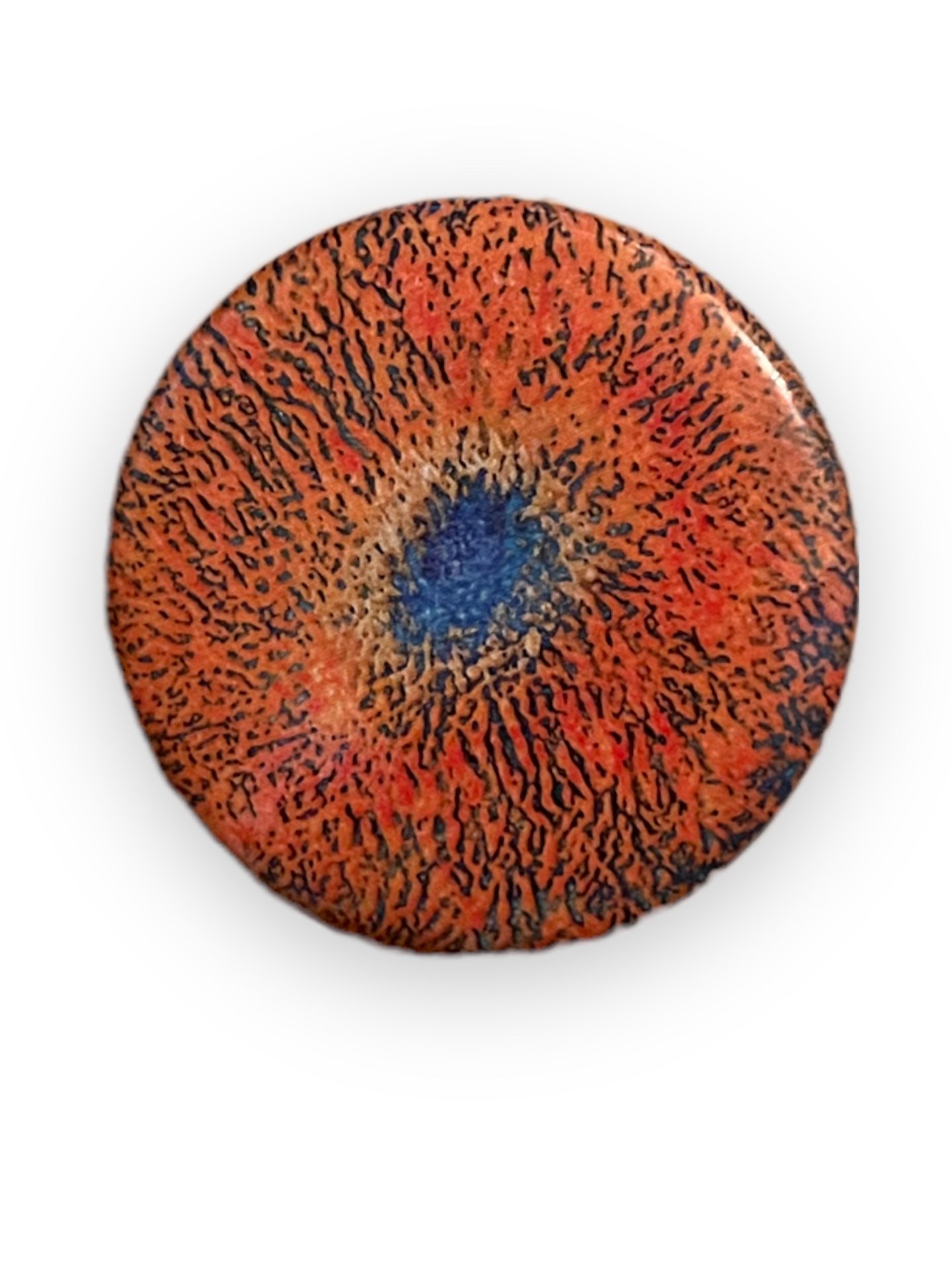 Orange & Blue Abstract Button Pin