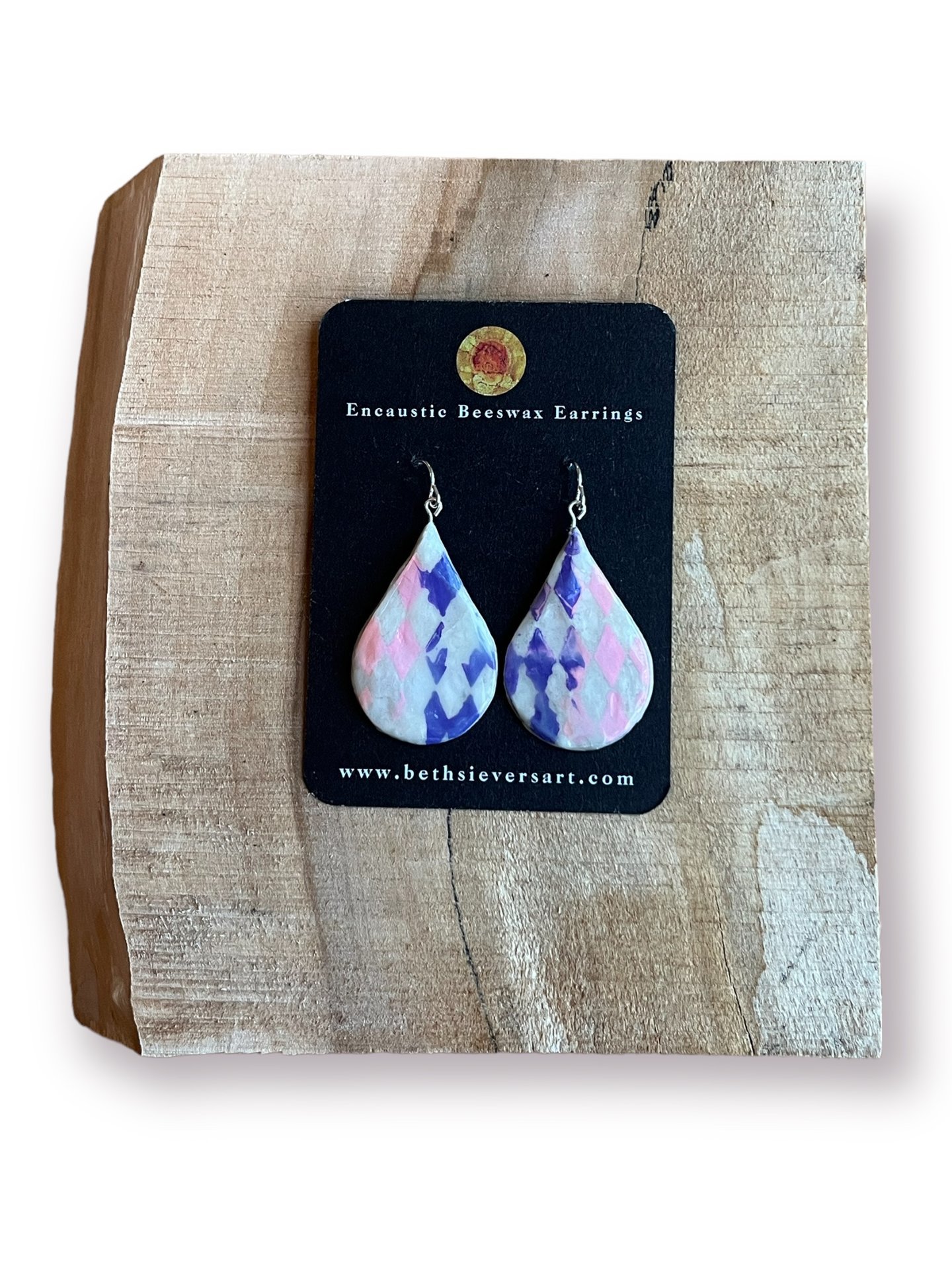 Diamond Teardrops Shaped Encaustic Earrings