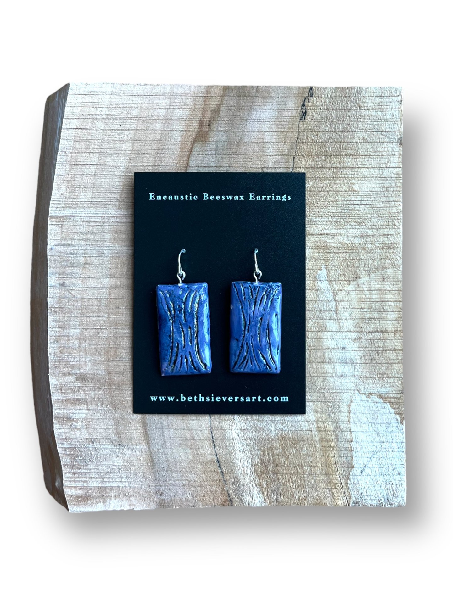 Purple and Gold Abstract Encaustic Earrings