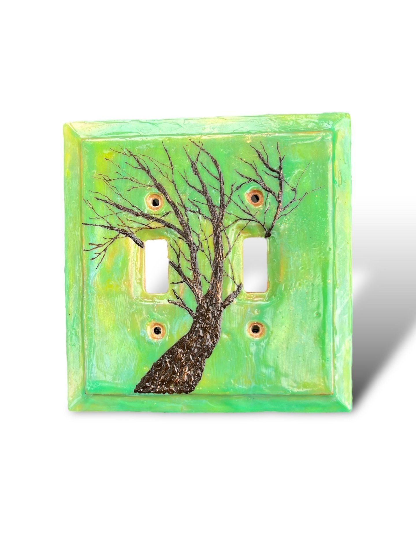 Double Switch Plate Cover in Green