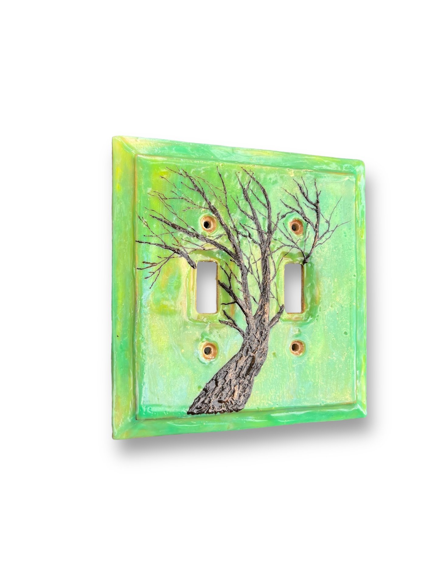 Double Switch Plate Cover in Green