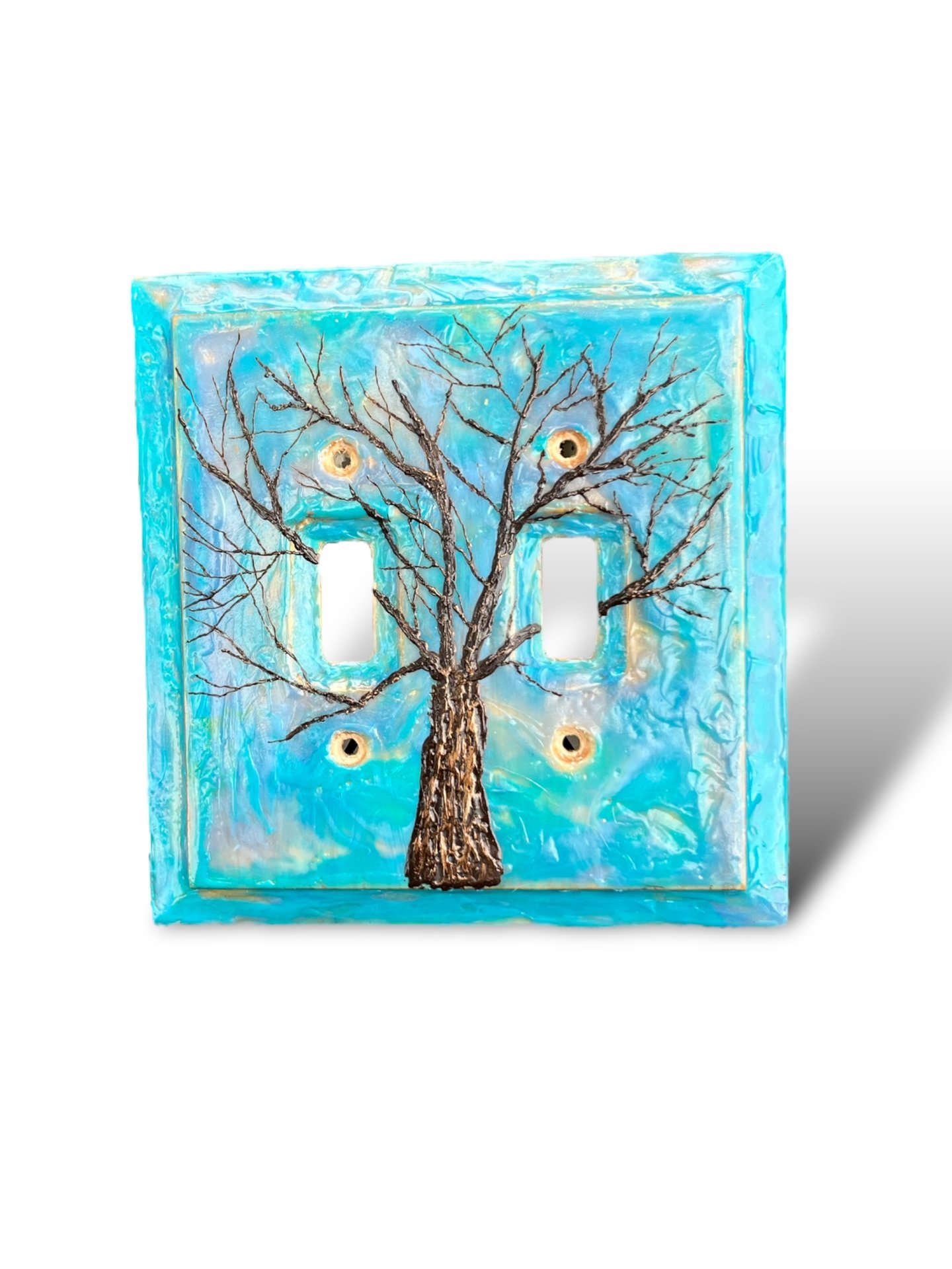 Double Switch Plate Cover in Blue