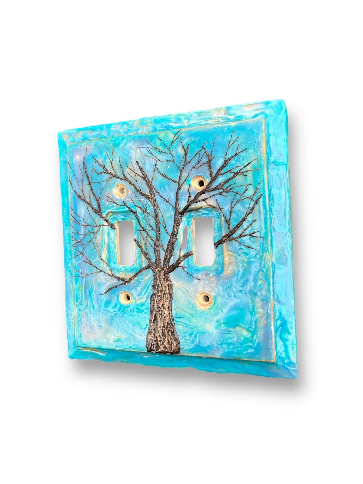 Double Switch Plate Cover in Blue