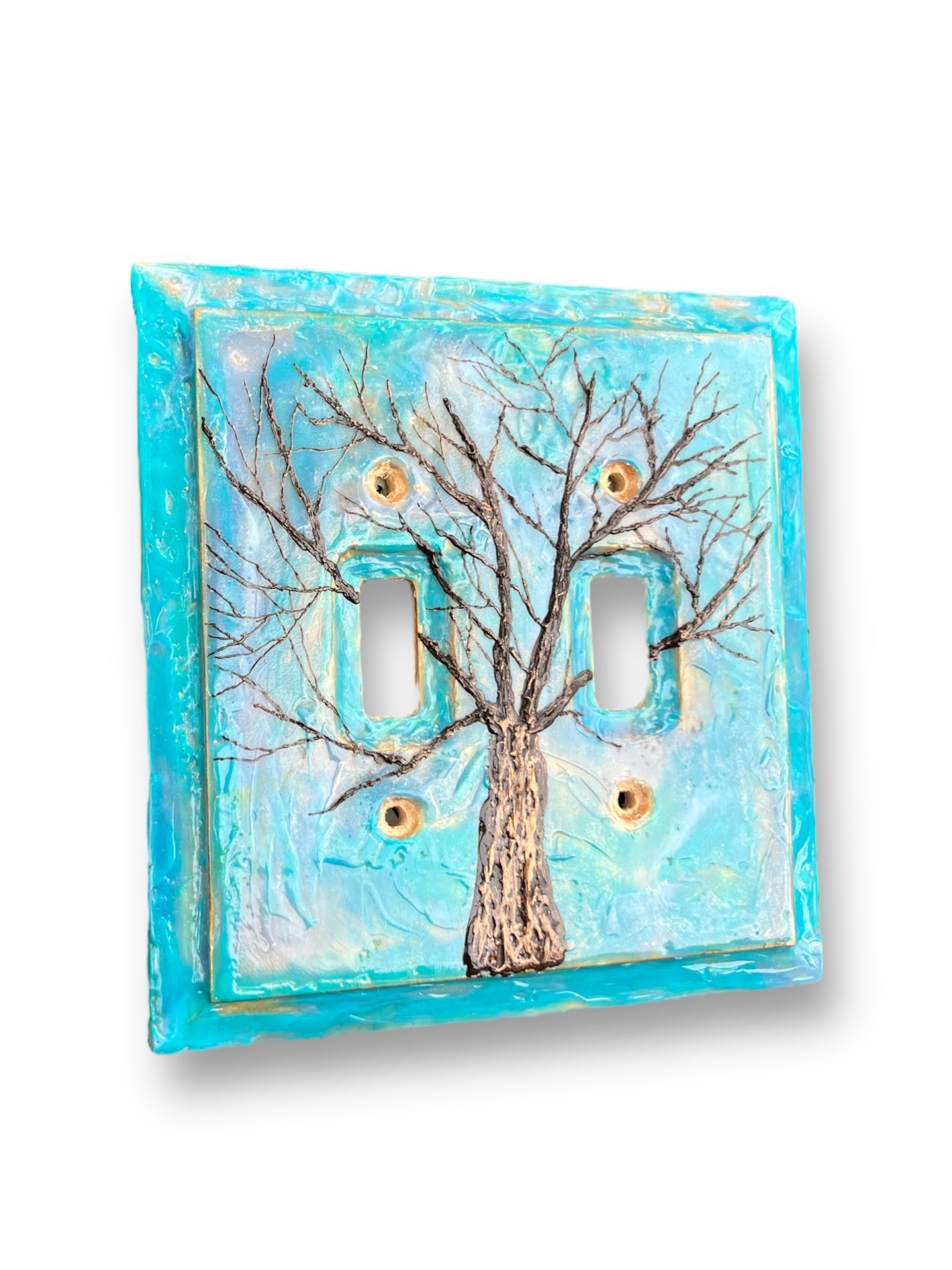 Double Switch Plate Cover in Blue