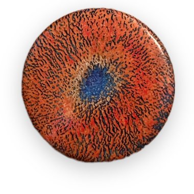 Orange & Blue Abstract Button Pin