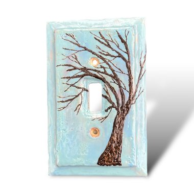 Single Switch Plate Cover with Tree