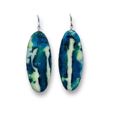 Blue Abstract Earrings 