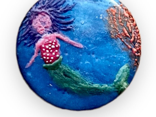 Mermaid Button Pin