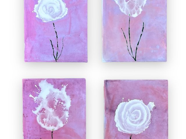 White Floral Blank Greeting Card