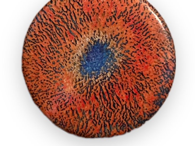 Orange & Blue Abstract Button Pin