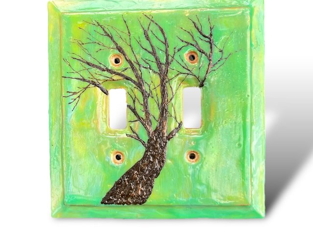 Double Switch Plate Cover in Green