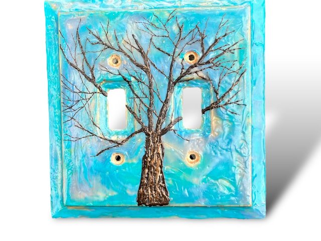 Double Switch Plate Cover in Blue