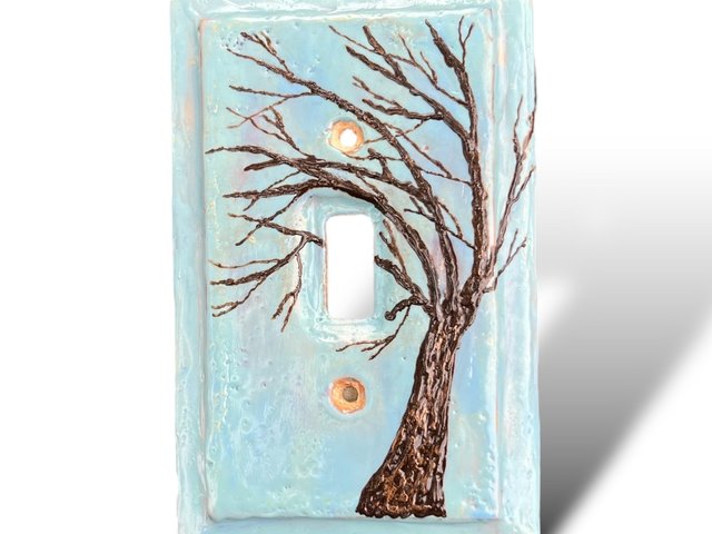 Single Switch Plate Cover with Tree